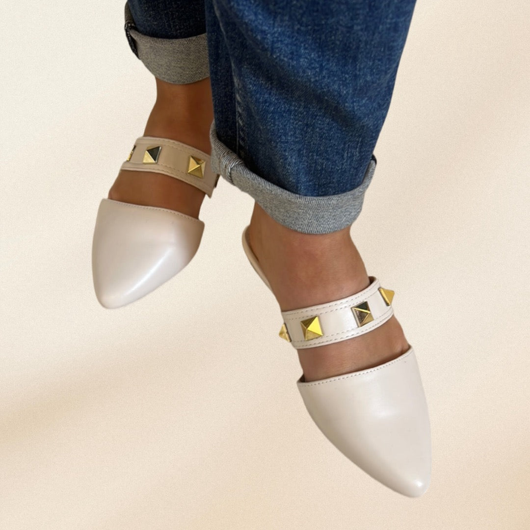 Spike Pointy Closed Toe Mules